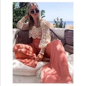 PALAZZO WIDE LEG FLOWY PANTS TROUSERS WI